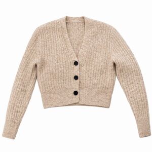 & Other Stories Alpaca Wool Blend Cropped Cardigan - Beige - Size S - NWOT